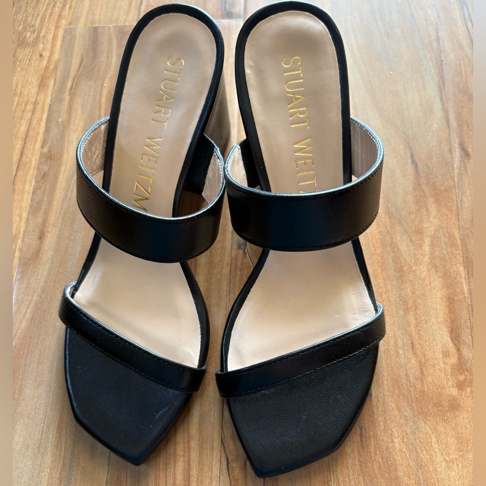 Stuart Weitzman Black Strappy Heels